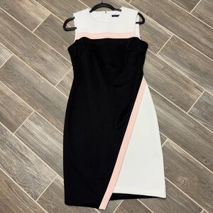 Chic Colorblock Dress - Black, White, and Pink